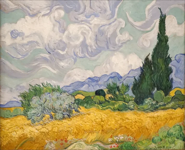 Wheat Field with Cypresses
